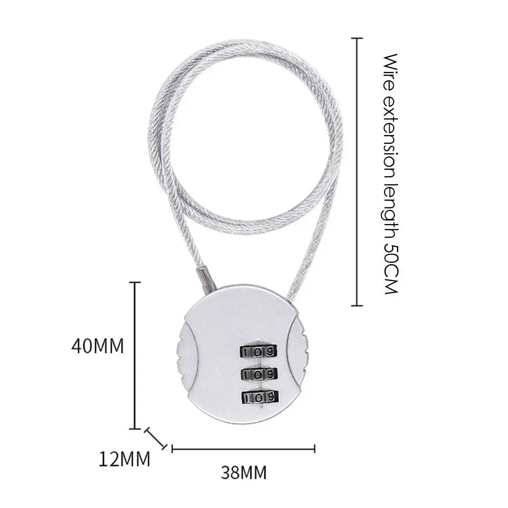 Wire Rope Digit Combination Padlock – Motorcycle Helmet Lock Combination Cable Lock HIP