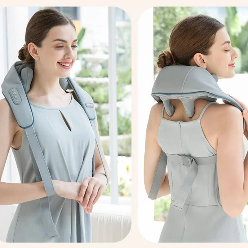 PAQIN 5D Shiatsu Neck & Shoulder Massager Shawl with Heat Shiatsu Massage Shawl HIP