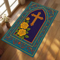 Vintage Cross Prayer Rug – Non-Slip Christian Home Décor Mat Decorative Prayer Rug HIP 4 80X120cm-Felt