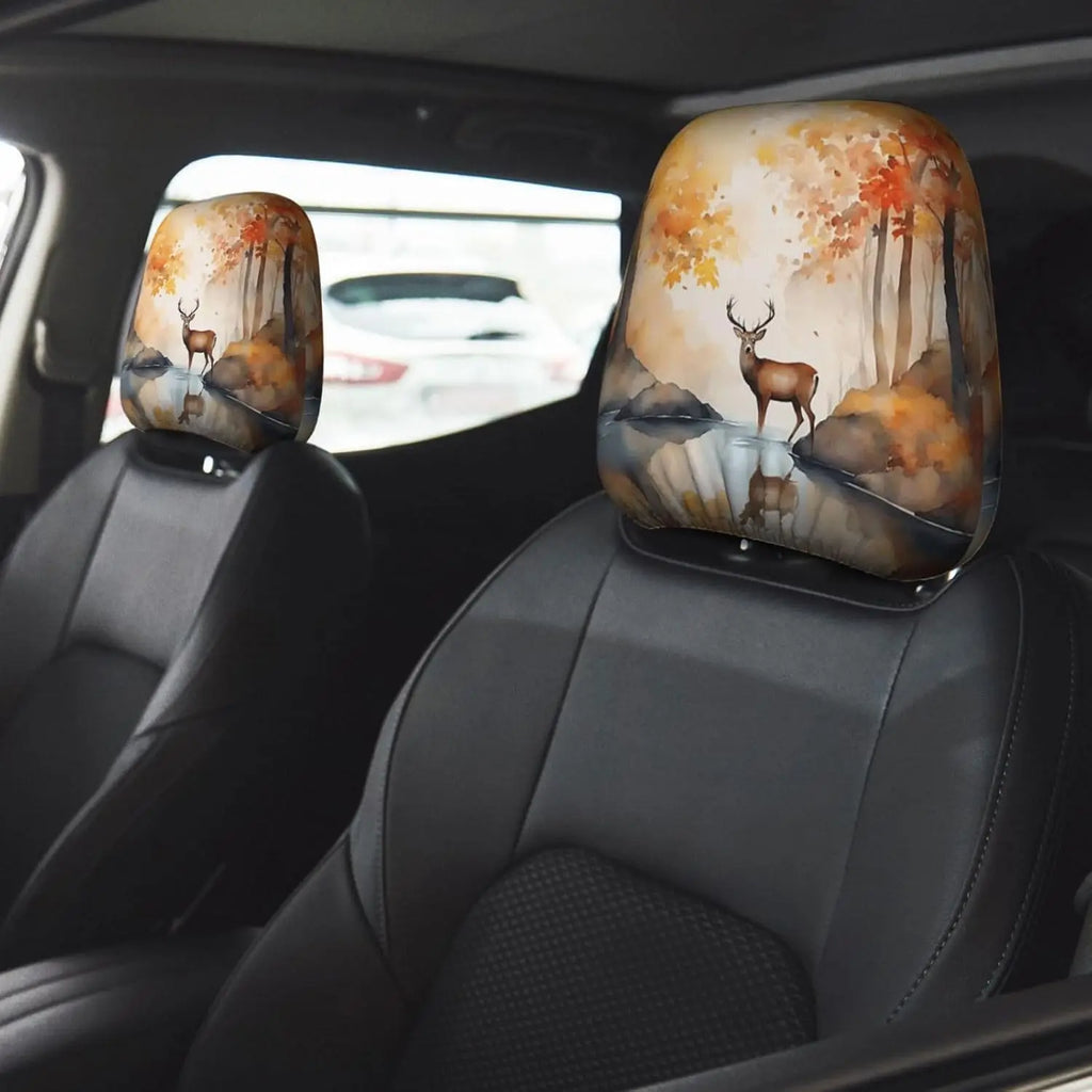 Funny Car Headrest Covers Set – 2 Pcs Full-Print Design | HIP Car Headrest Cover Set HIP