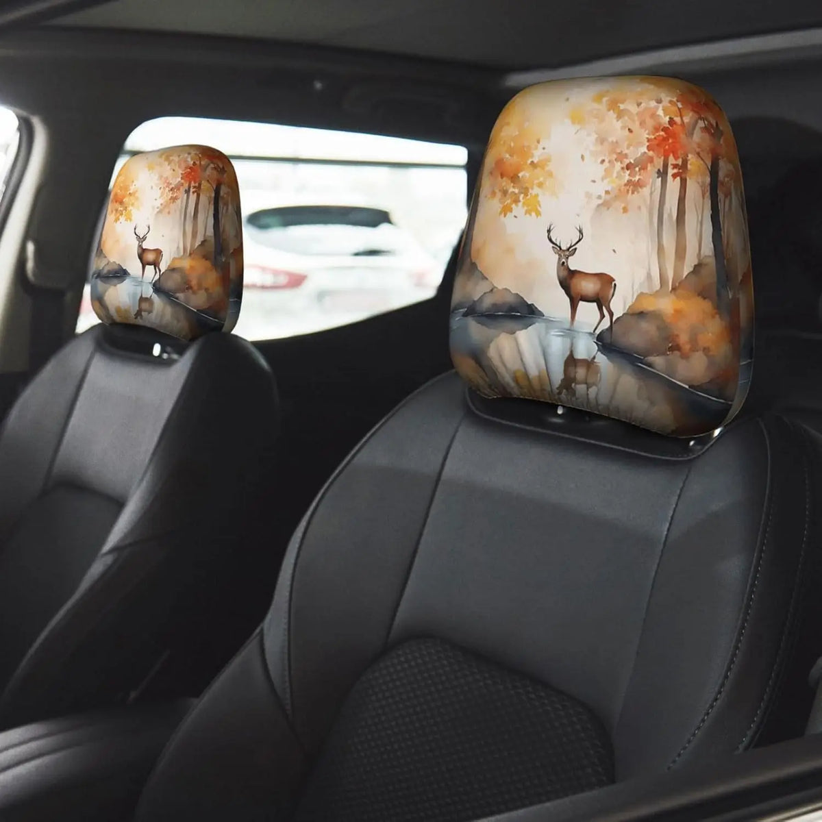 Funny Car Headrest Covers Set – 2 Pcs Full-Print Design | HIP Car Headrest Cover Set HIP