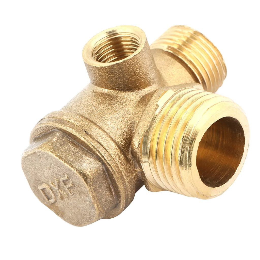 3 Port Brass Air Compressor Male Threaded Check Valve Tube Connector Tool Valve Brass Check Valve Air Compressor Check Valve HIP
