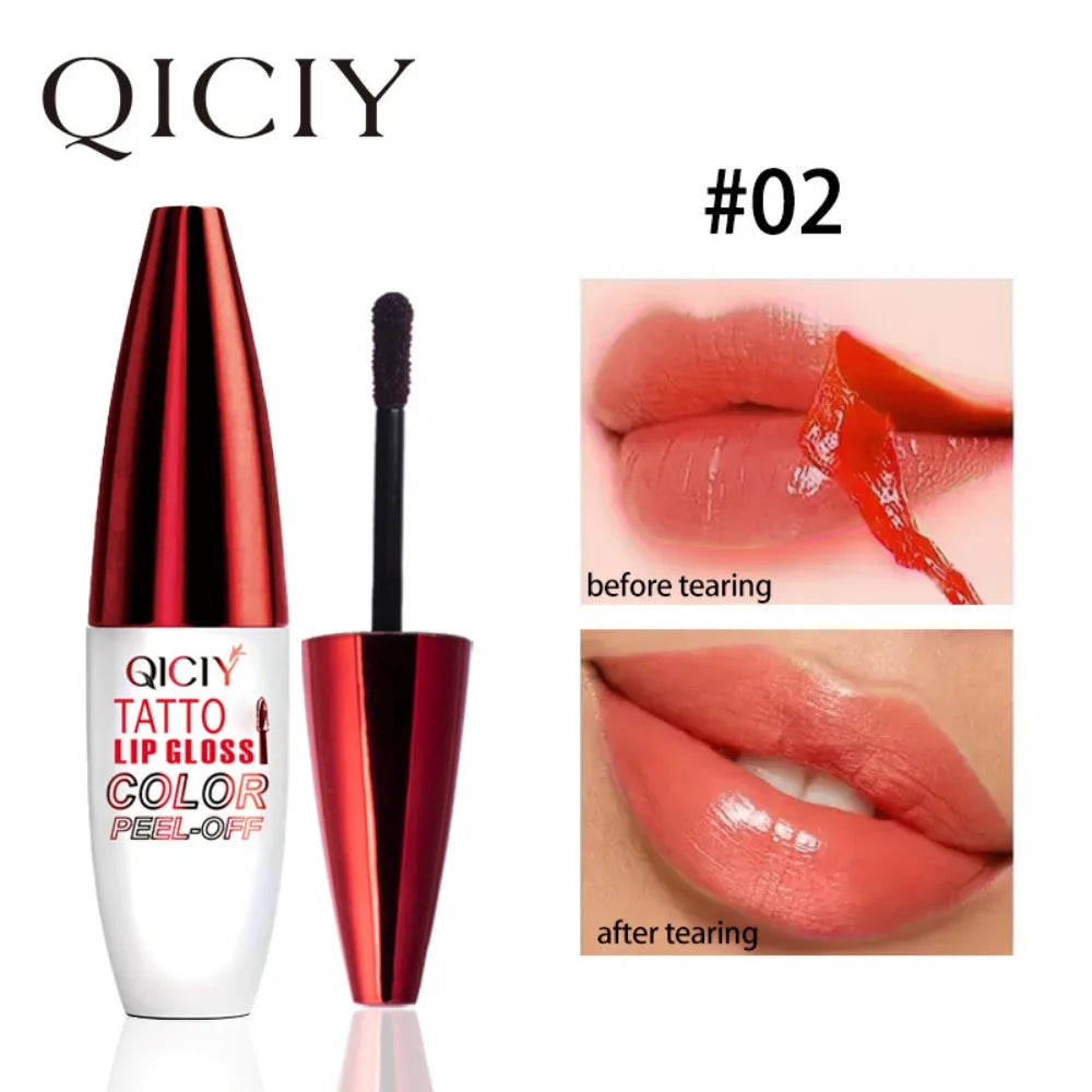 4 Color Liquid Peel-off Lip Gloss Waterproof Long-lasting Matte Lipstick Non-stick Cup Makeup Moisturizing Lip Tattoo Pigment HIP 02