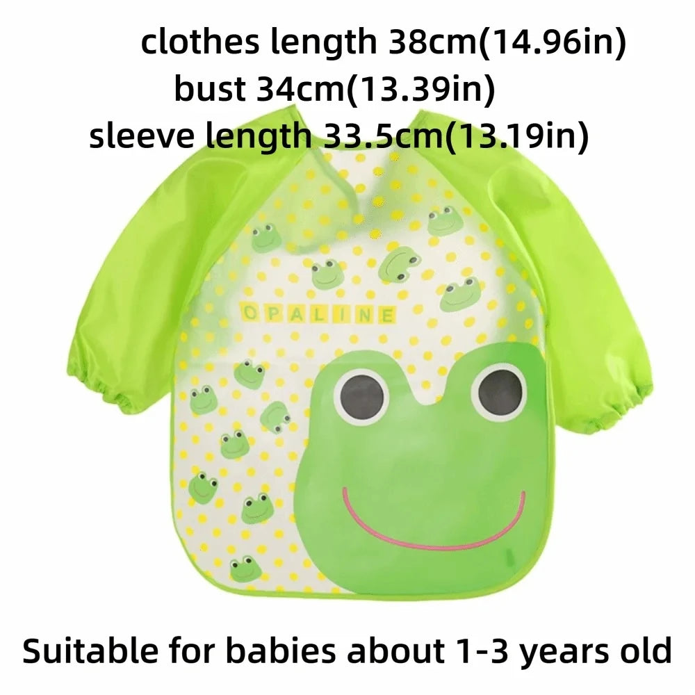 Baby Waterproof Long Sleeve Bib – EVA Cartoon Feeding Smock Baby Feeding Bib HIP