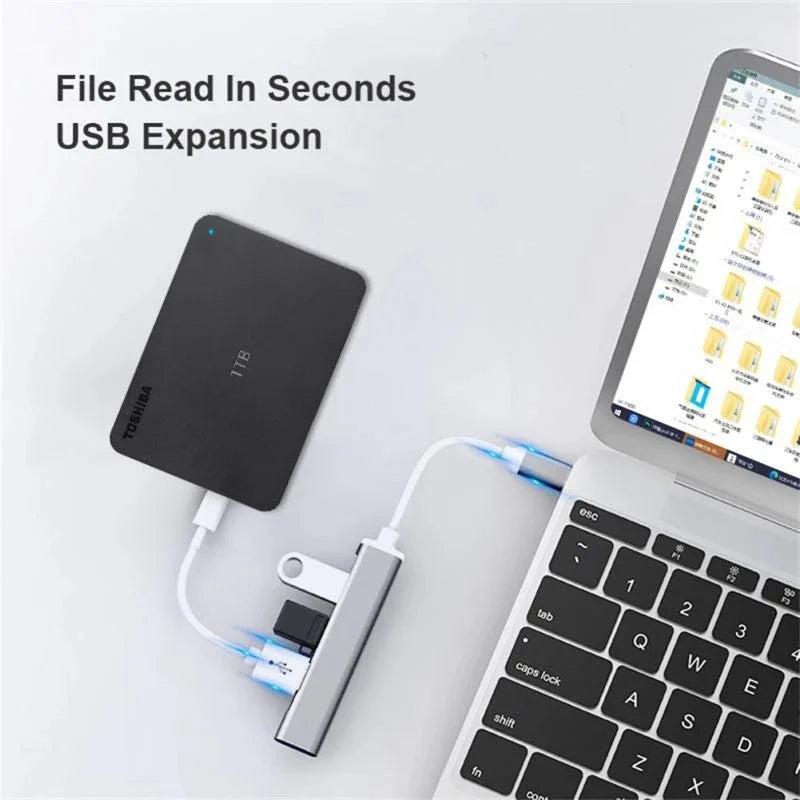 SEamopar USB-C Multi-Port Hub – Aluminum Splitter for Laptops USB-C Hub HIP