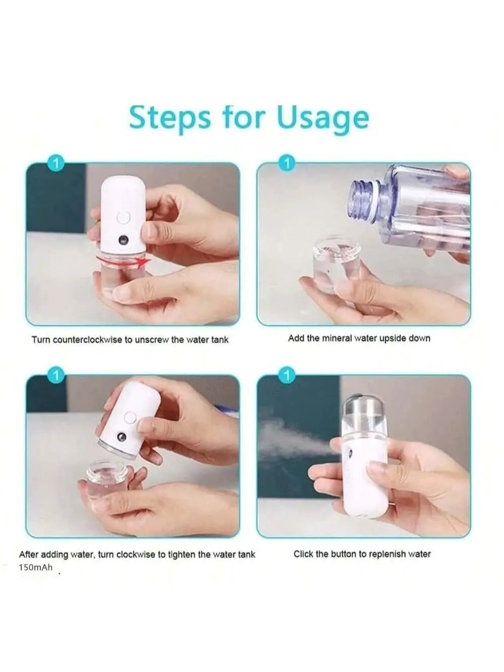 USB Rechargeable Mist Facial Steamer – AXH Skin Hydrator Facial Mist Steamer HIP