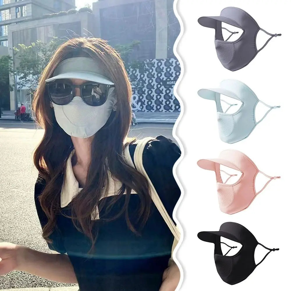 Ice Silk UV Full Face Mask & Neck Scarf – Cycling Sun Cover Sun Protection Mask HIP