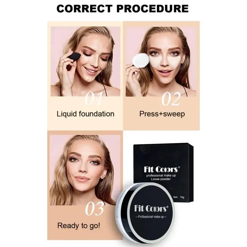 Fit Colors Loose Setting Powder – Oil Control Matte Finish Loose Setting Powder HIP