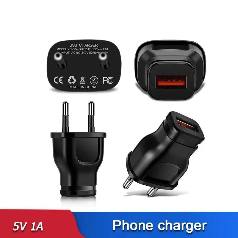 5V/1A Universal USB Wall Charger – US & EU Travel Adapter USB Wall Charger HIP