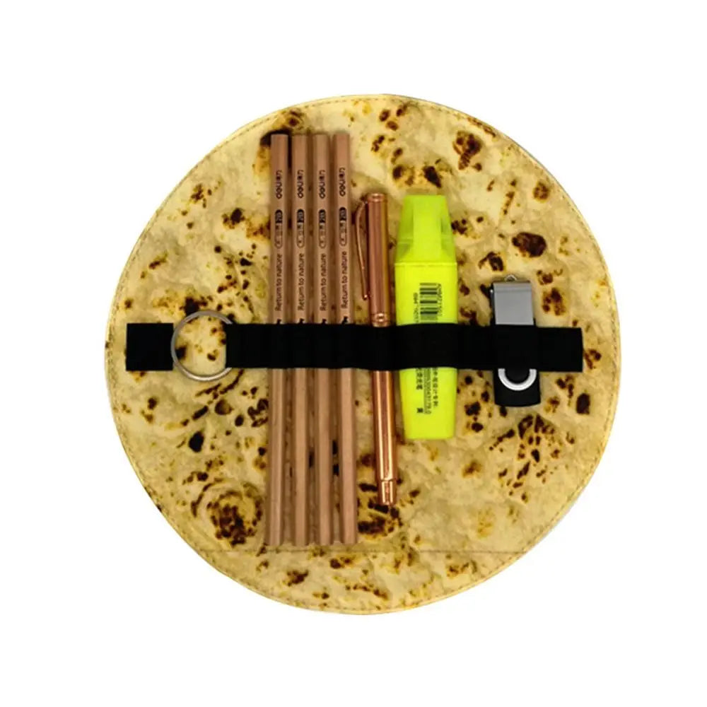 Tortilla Burrito Roll Pencil Case – Funny Novelty Pouch Novelty Pencil Case HIP WHITE