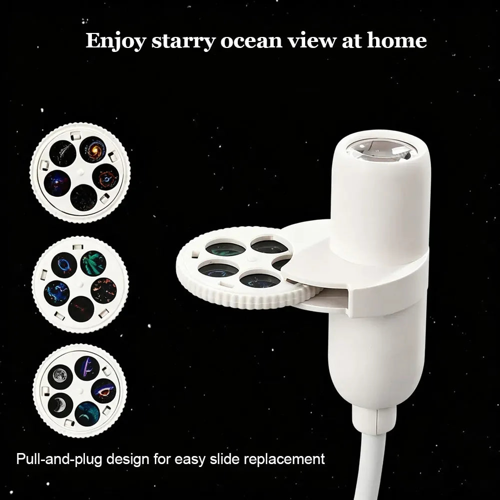 USB Car Atmosphere Lamp Galaxy Star Projector Night Light With 5/10/15 Film Discs For Bedroom Camping Decoration HIP