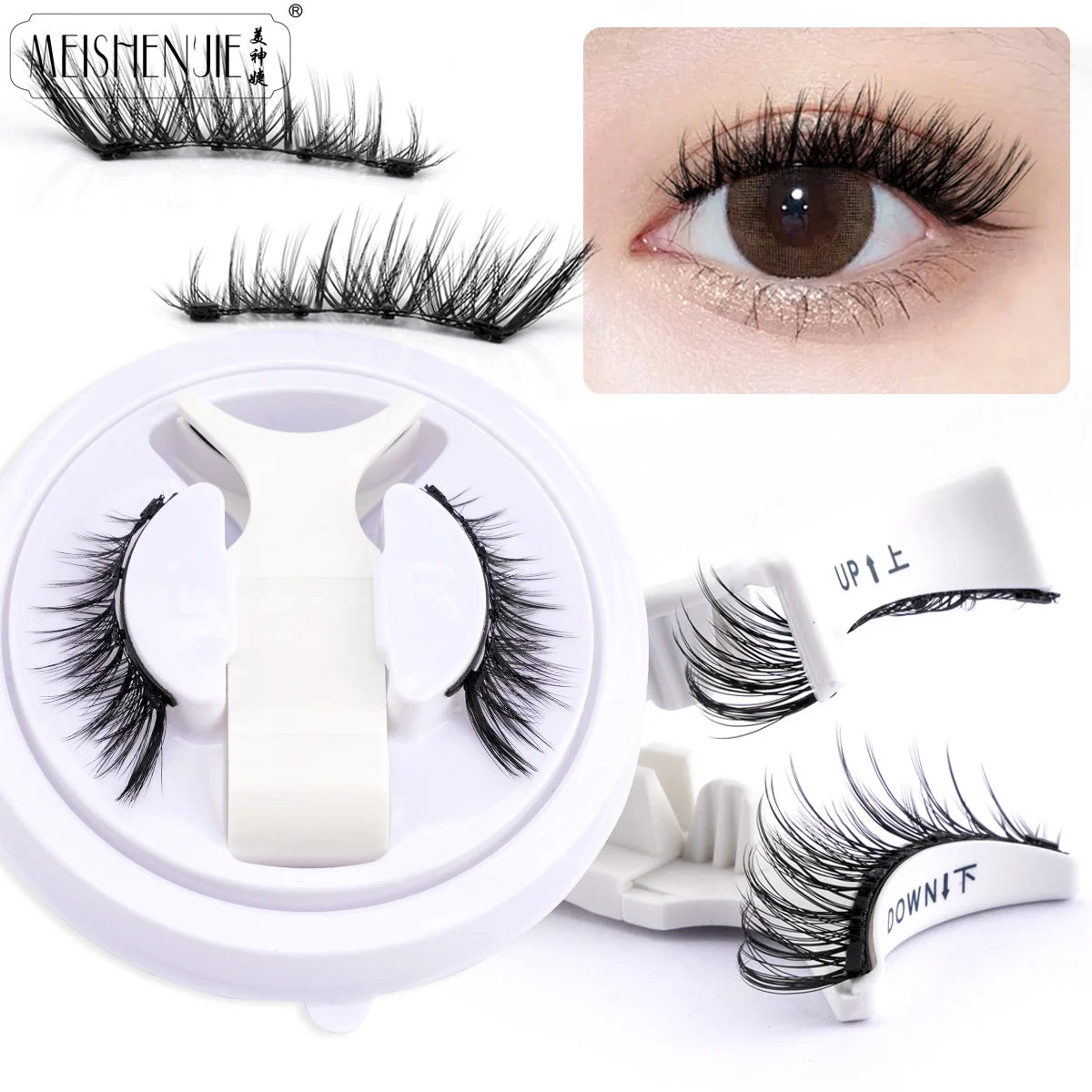 1 Pair 3D Magnetic Eyelashes Set with Reusable Lshes Tweezers Natural Soft False Lashes Eyelash Extension Tools Kit HIP LZ02