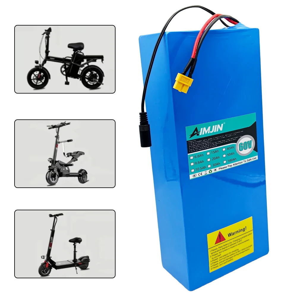 60V 20Ah 18650 Lithium Battery Pack 16S6P | Built-in BMS Lithium Battery Pack HIP