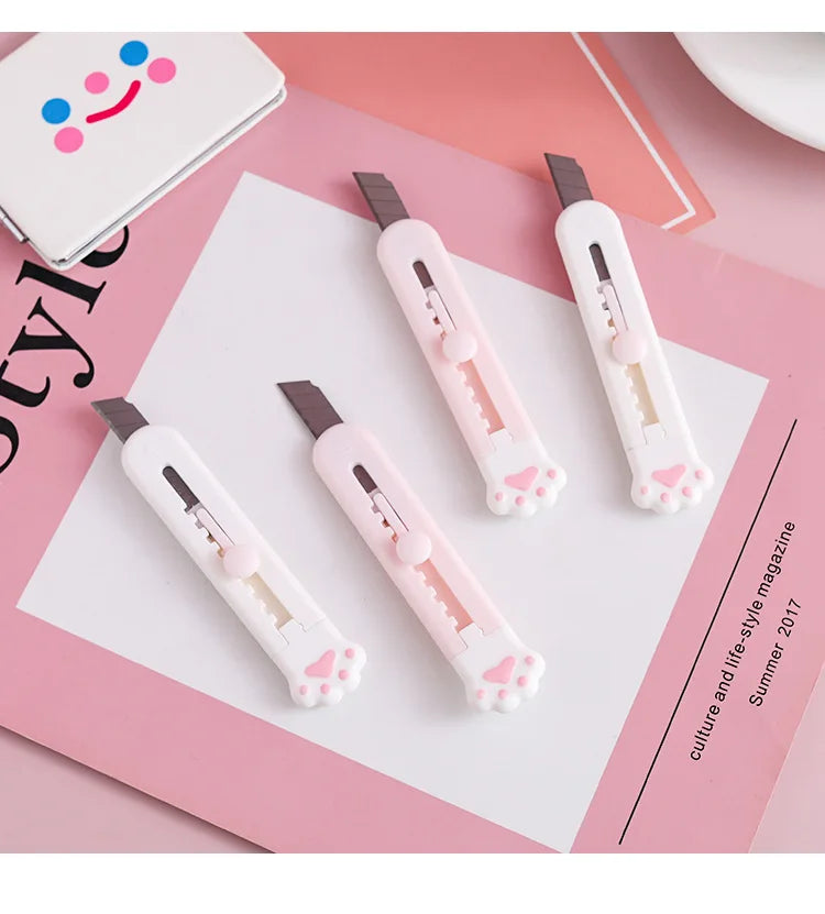 Kawaii Cat Claw Utility Knife – Mini Portable Paper Cutter Mini Utility Knife HIP