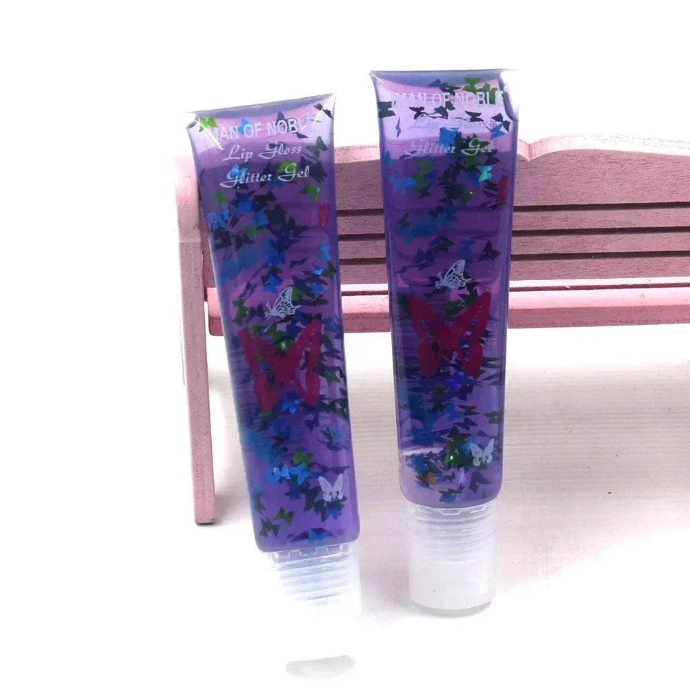 Sequins Lip Oil Jelly Fruit Lip Gloss Plumping Lip Balm Fades Lip-Lines Moisturizer Shiny Natural Plant Anti-Cracking Care HIP
