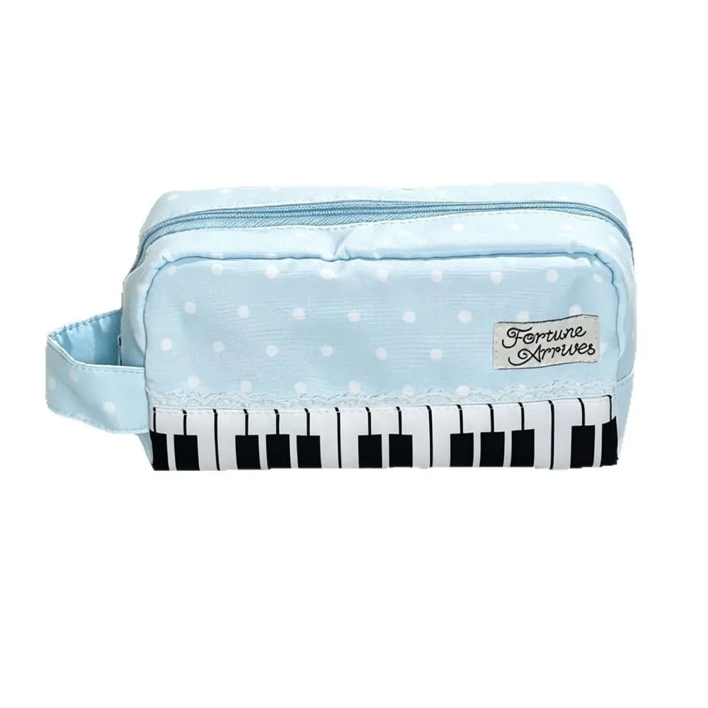 Kawaii Piano Key Polka Dot Pencil Case – Large Capacity Pen Bag Pencil Case HIP