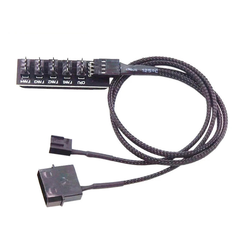 5-in-1 PWM Fan Hub Splitter 4-Pin Independent Power | OULLX PWM Fan Hub Splitter HIP