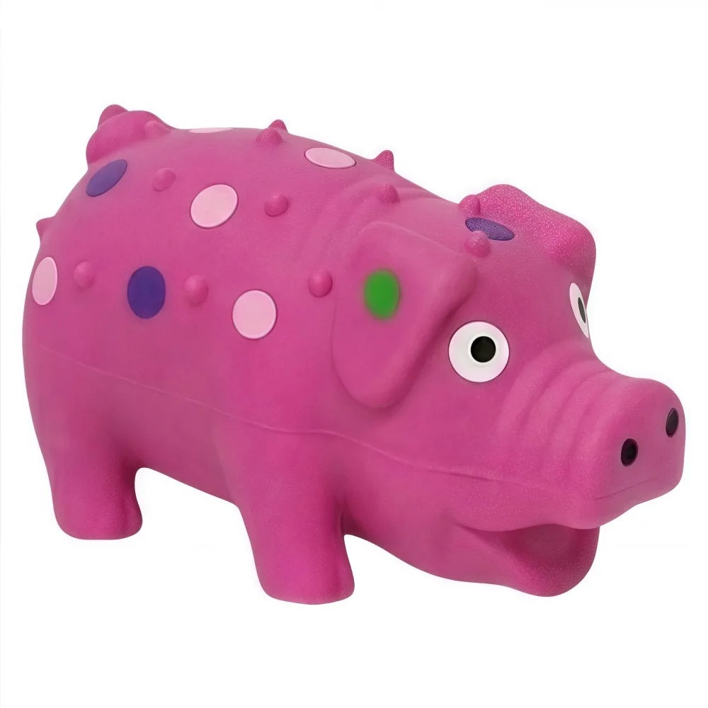 Squeaky Pig Dog Toy – Soft Latex Chew Toy, All Breeds Squeaky Dog Toy HIP 10cm-Rose Red
