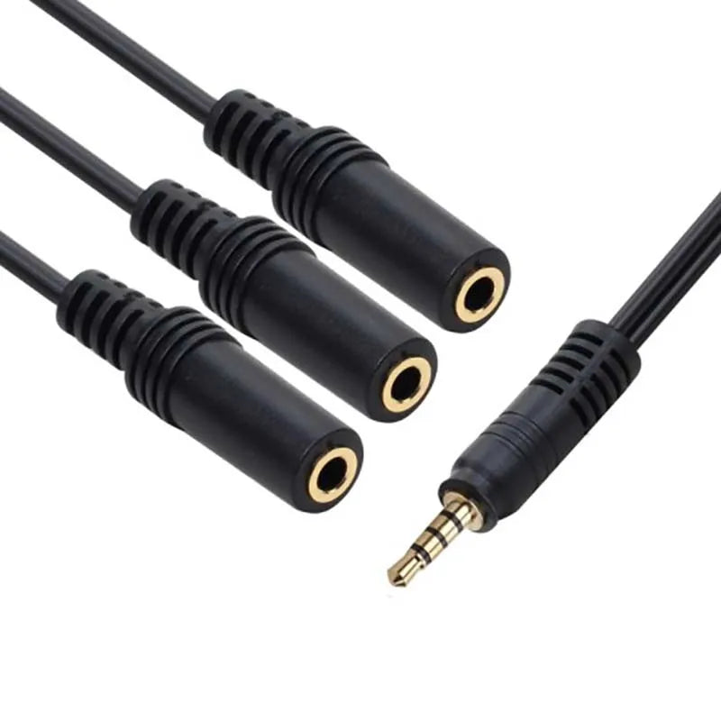 3.5mm 1-to-3 AUX Audio Splitter Cable – Headphone Hub AUX Audio Splitter HIP