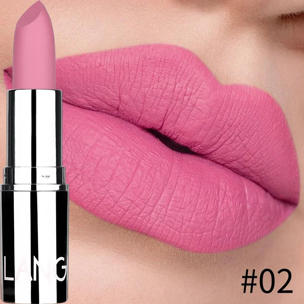8 Colors Matte Bullet Lipstick Waterproof Long-Lasting Velvet Lipstick Easy To Wear Nude batom Nutritious Makeup HIP 02