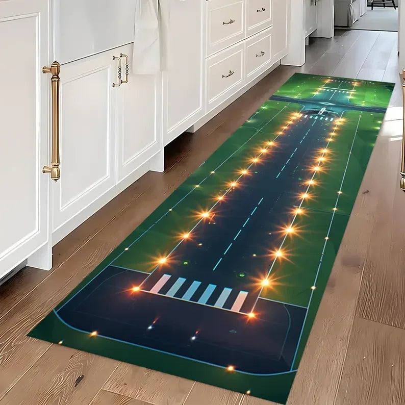 Kids Airplane Runway Play Mat – Neon Anti-Slip Floor Rug Kids Play Mat Rug HIP