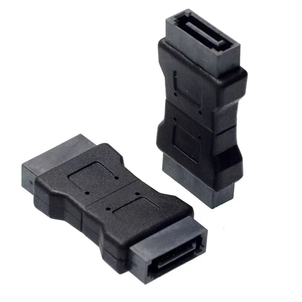 7-Pin SATA Male to Male Adapter – Straight Connector Coupler SATA Cable Adapter HIP