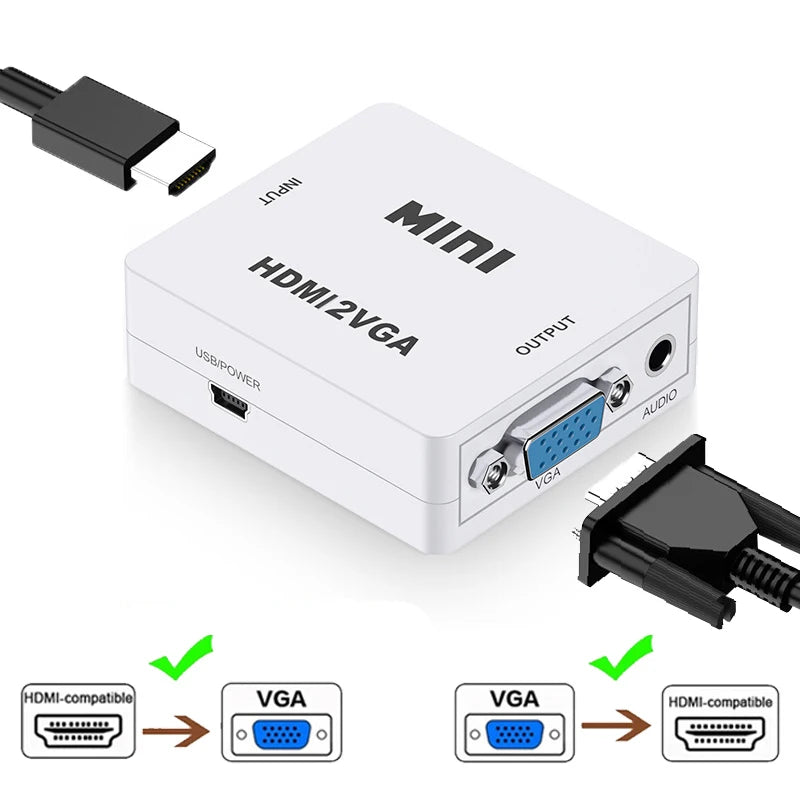 HDMI to VGA & VGA to HDMI Converter with Audio – 1080p HDMI VGA Converter HIP