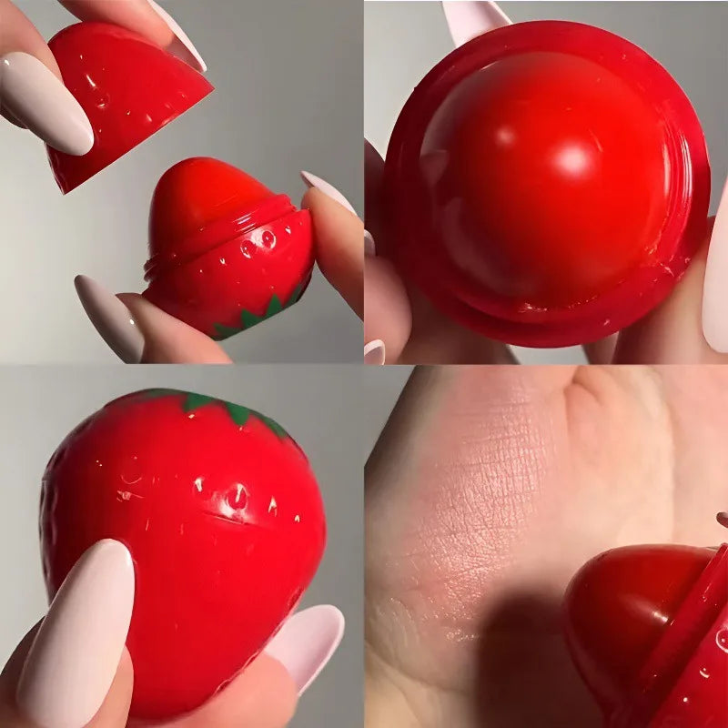1/4Pcs Strawberry Lip Balm Long-Lasting Moisturizing Repair Hydrating Colored Tint Lipstick Clear Repairs Dry Lip Care Cosmetics HIP