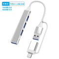 8-in-1 USB-C Hub Docking Station – 5Gbps SD/TF Audio USB-C Hub Adapter HIP 4-IN-2 Silver