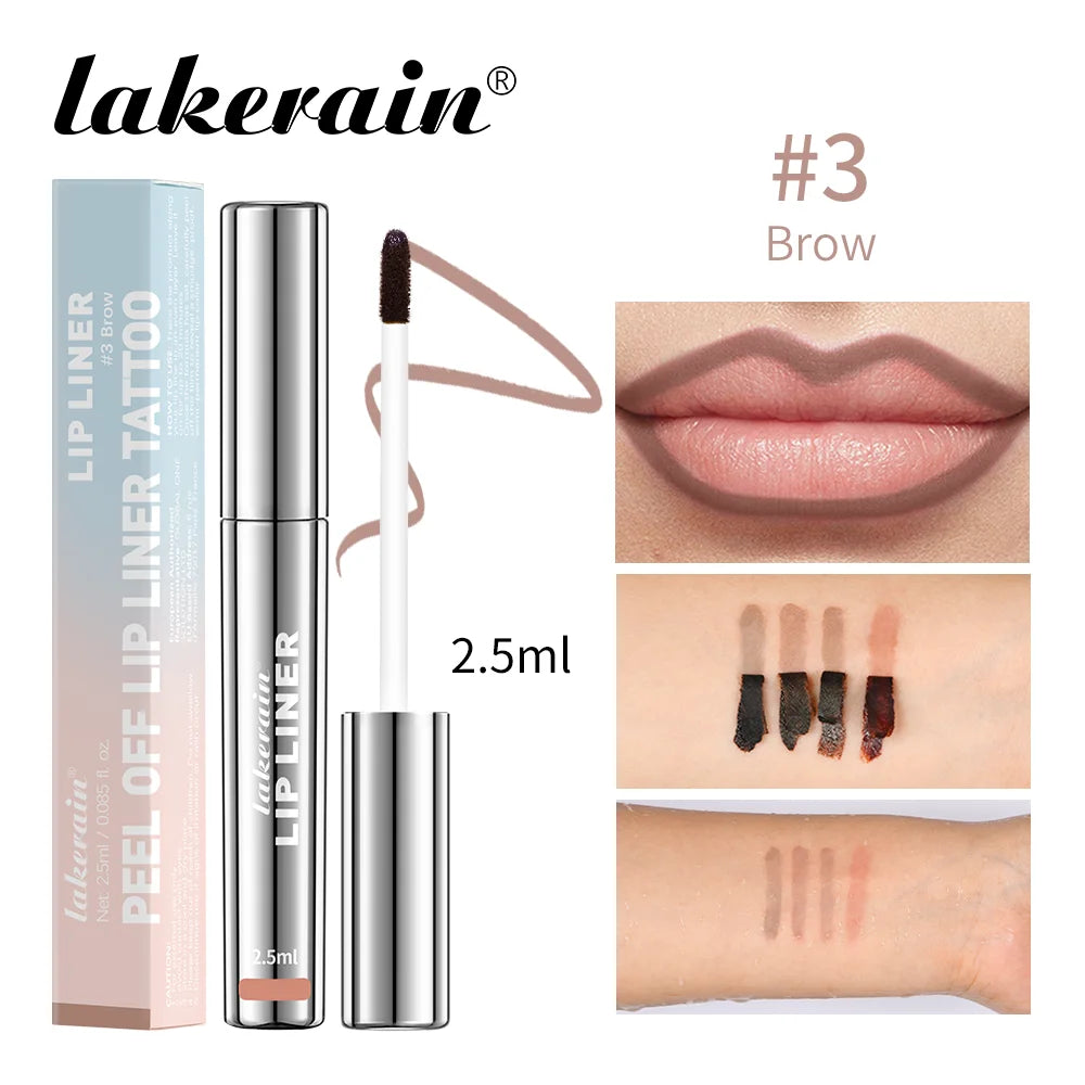 Waterproof Lip Liner Peel Off Tattoo Lipgloss Waterproof Long Lasting Matte Lip Tint Brown Contour Tear-off Lips Stain Cosmetic HIP 3