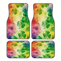 4-Piece Rainbow Clover Crystal Velvet Car Floor Mat Set Car Floor Mat Set HIP 1