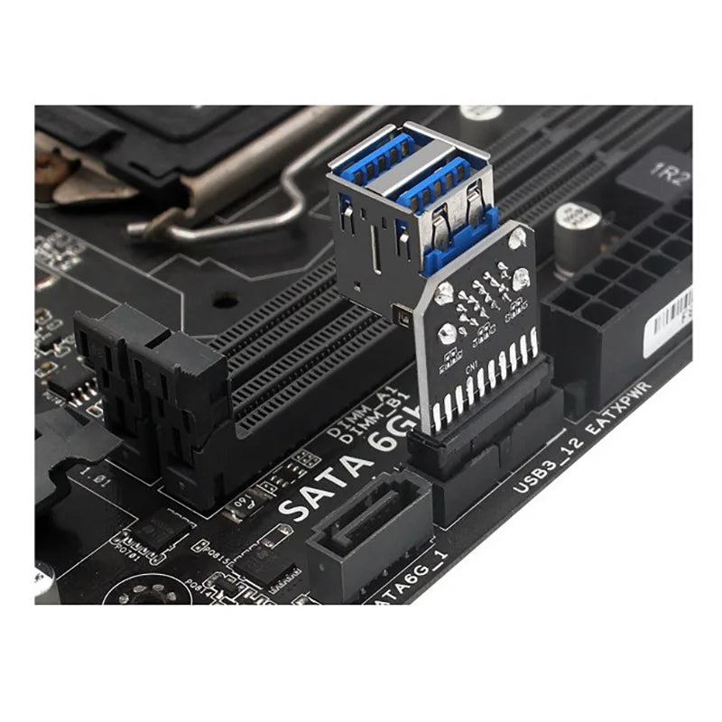 19-Pin 20-Pin to Dual USB-A Female Adapter – USB 3.0/3.1 USB Header Adapter HIP