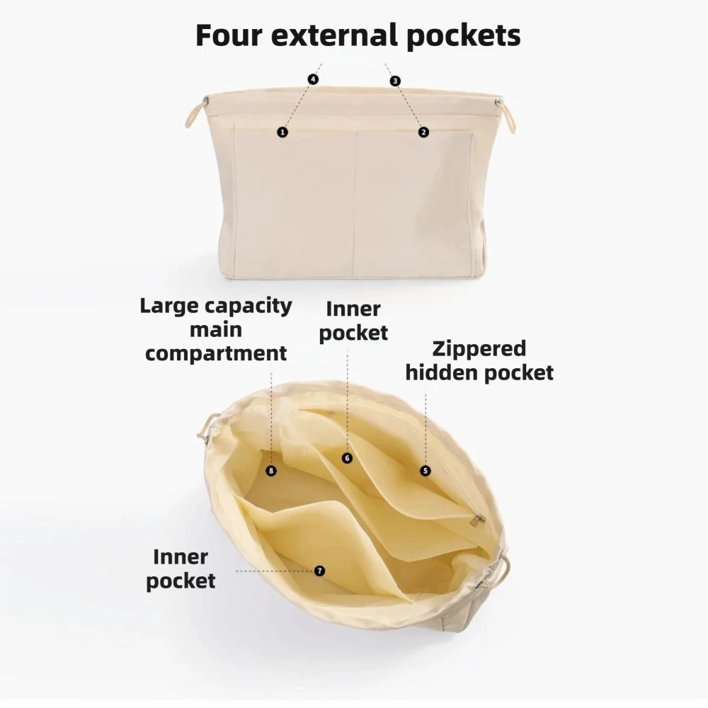 Women's Handbag Organizer Insert – Multi-Compartment Pouch Handbag Organizer Insert HIP
