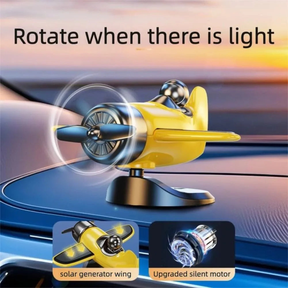 Solar Rotating Airplane Car Dashboard Ornament | 360° Spin Car Dashboard Ornament HIP