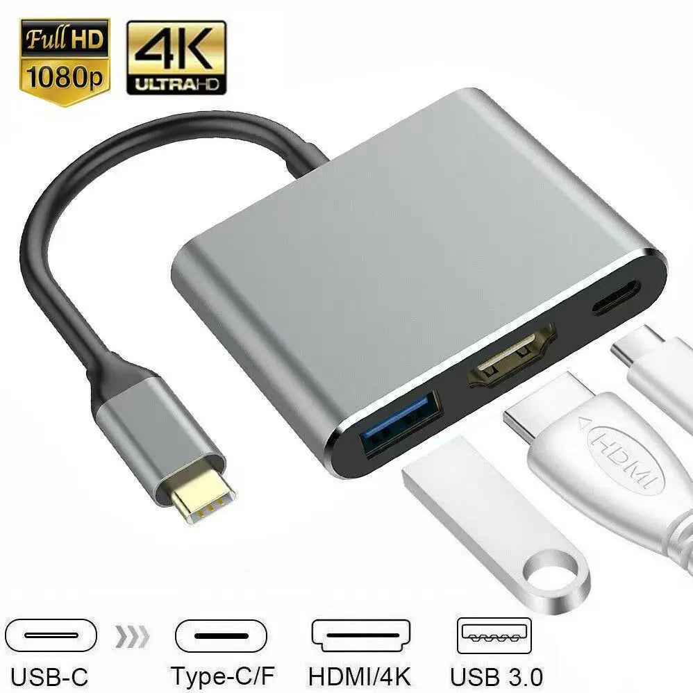 3-in-1 USB-C Hub:type-c 3in 1 PD100W+HDMI(4K/30Hz)+USB3.0 HIP