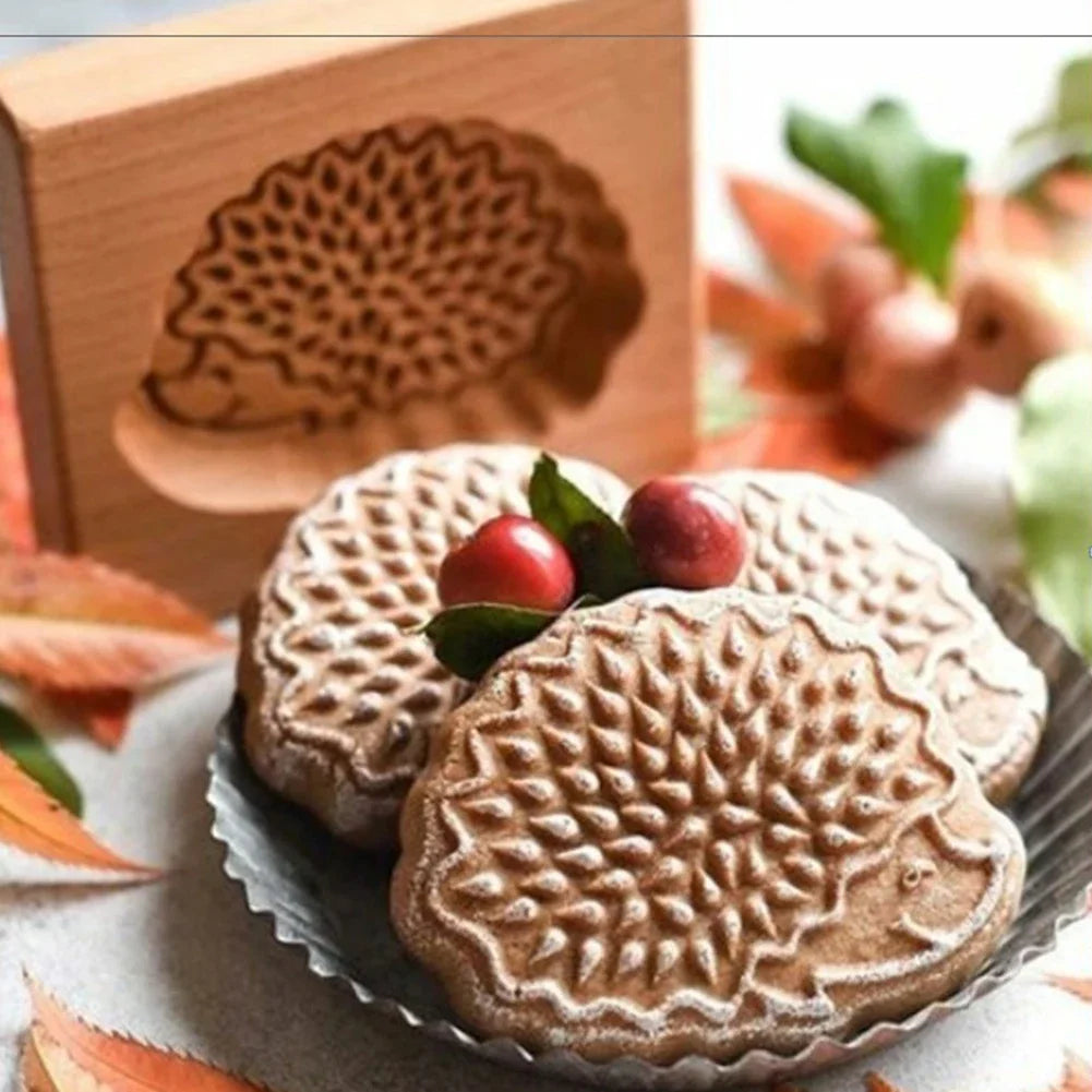 1PC Wooden Cookie Molds with Variety Patterns, 3D DIY Carved Embossed Cookie Cutter Moulds for Baking, Fondant Cake Biscuit HIP