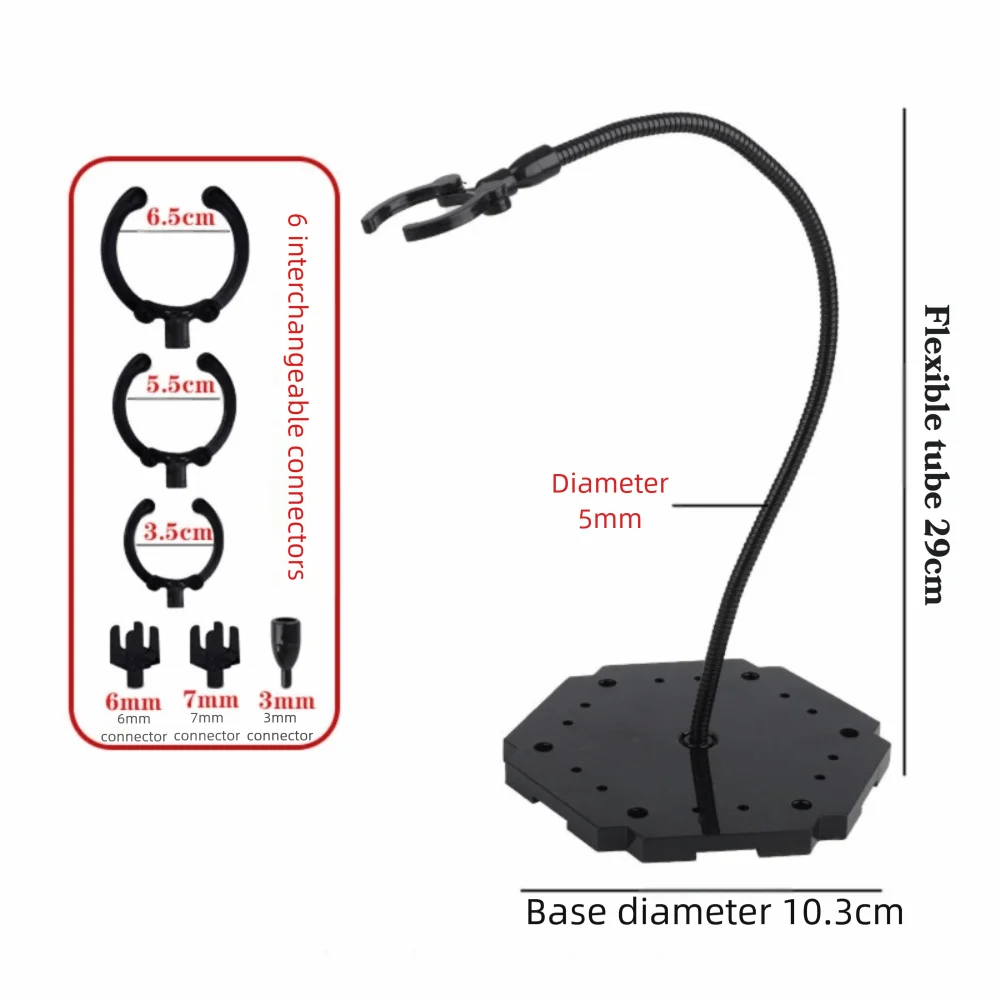 Anime Figure Stand PVC Snake Tube Bracket 29cm – Adjustable Figure Display Stand HIP B-Black
