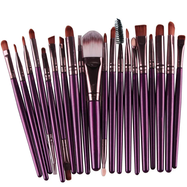 RUZOFO 20-Pc Double-Ended Makeup Brush Set – Blush & Eye Makeup Brush Set HIP C805-purple 20pcs