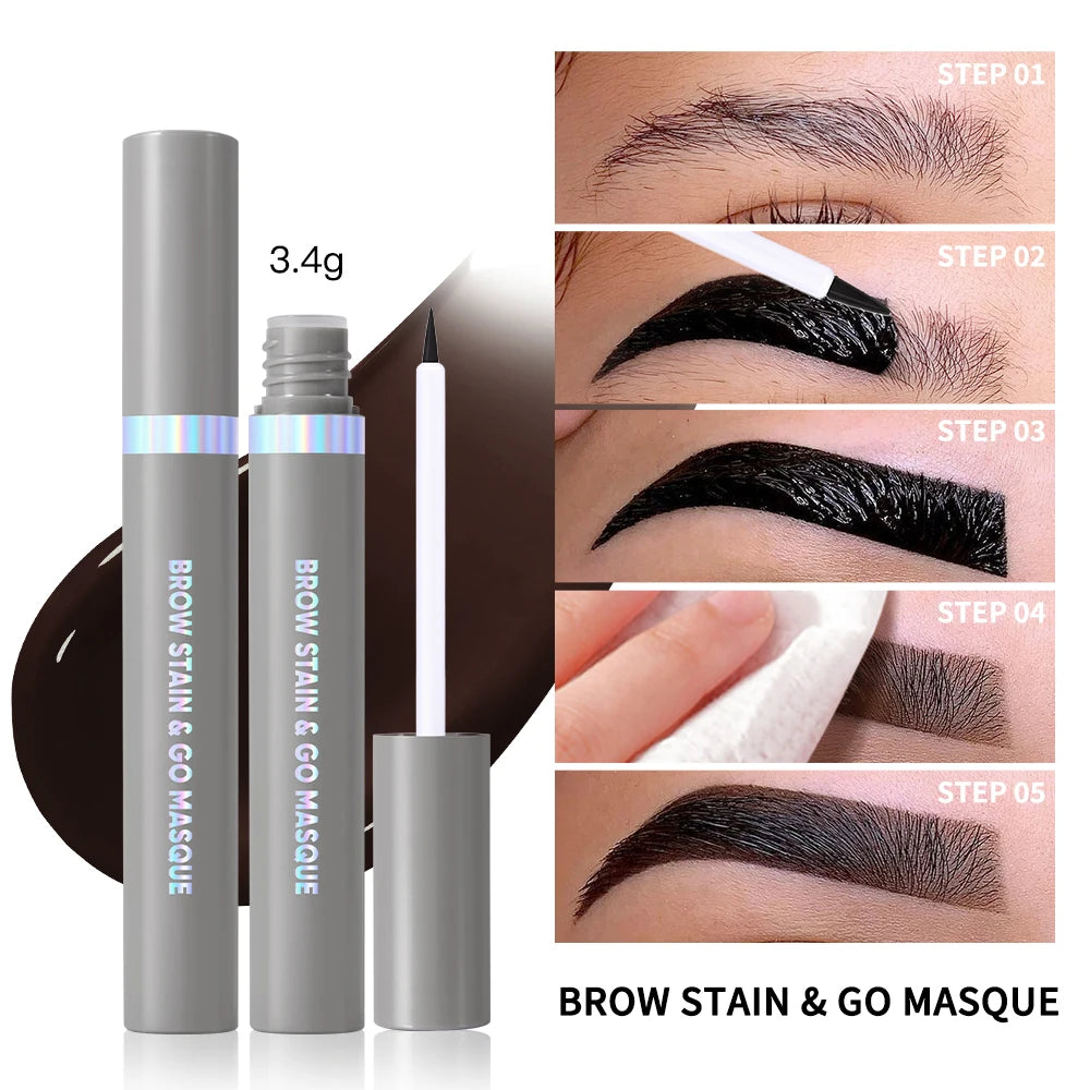 Brow Stain & Go Masque Long Lasting Eye Brow Tint Transfer Proof and Smudge Proof Eyebrow Tint Stain Waterproof Makeup Cosmetic HIP