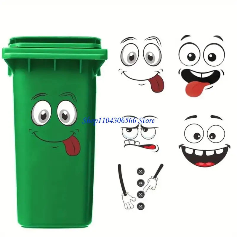 4-Pack Cartoon Smiling Face PVC Stickers for Gaming & Devices Decorative Sticker Set HIP