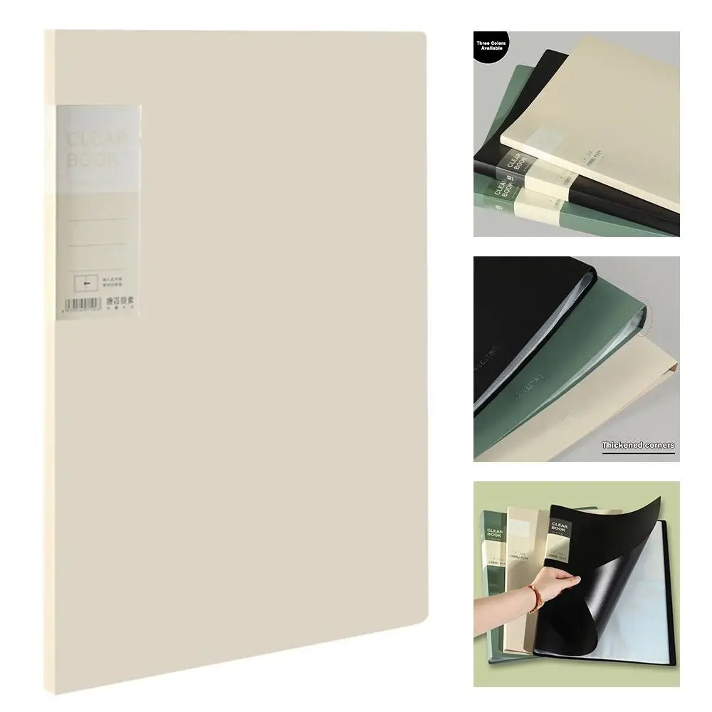 A3 Clear Book Folder 20/40/60 Pages – Portfolio & Documents Portfolio Folder HIP