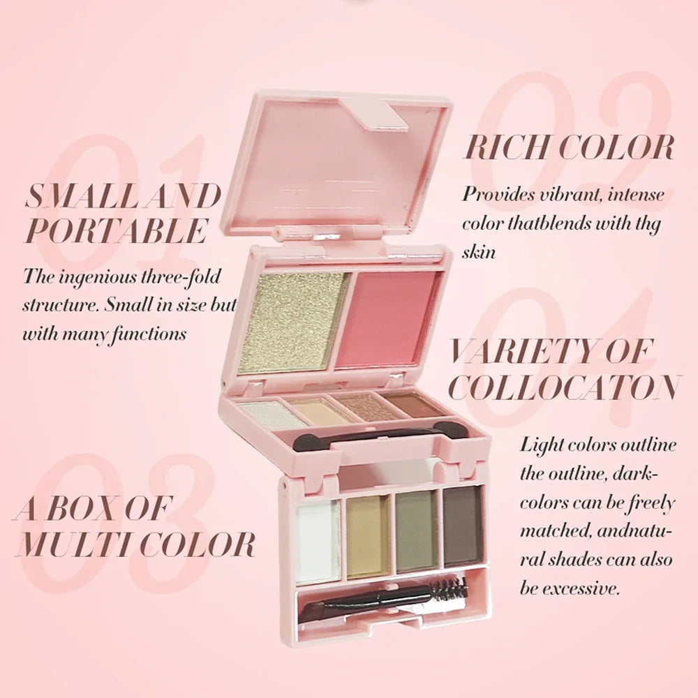 SAM SUGAR 10-Color Eyeshadow Blush Highlighter Contour Palette Eyeshadow Palette HIP