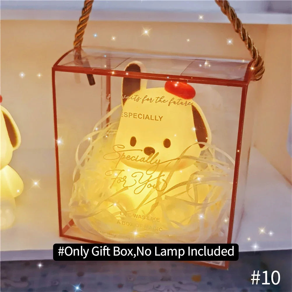 Vinyl Night Light Bedroom Decor Lights Button Battery Powered Moonlight Cartoon Animal Lamps Children Gift Decorative Lamp HIP Only Box