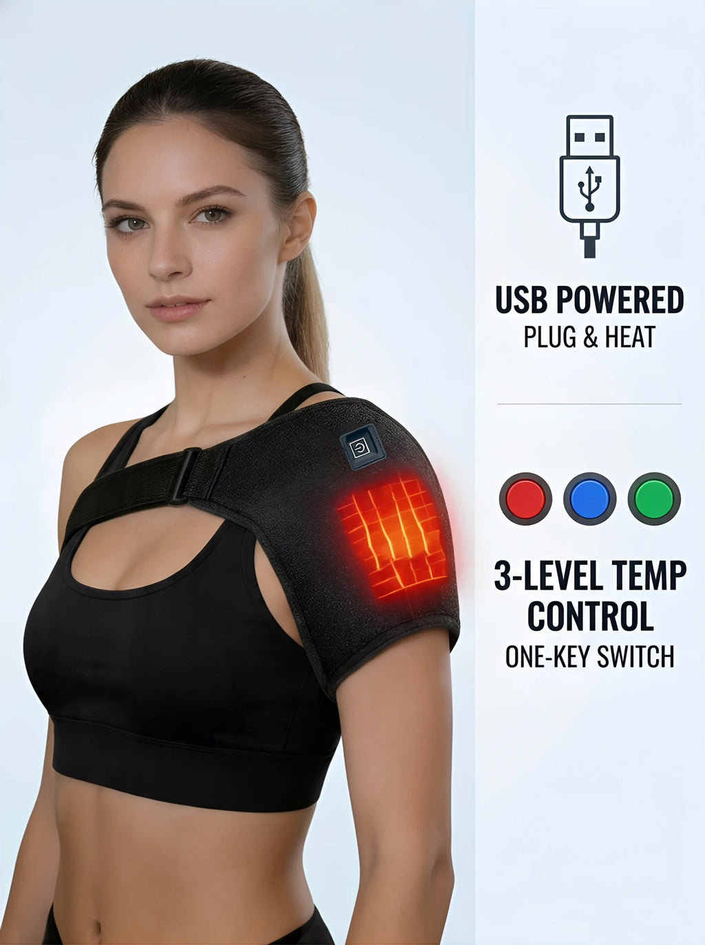 Wearable Heated Shoulder & Neck Massager – 3 Heat Levels Heated Shoulder Massager HIP