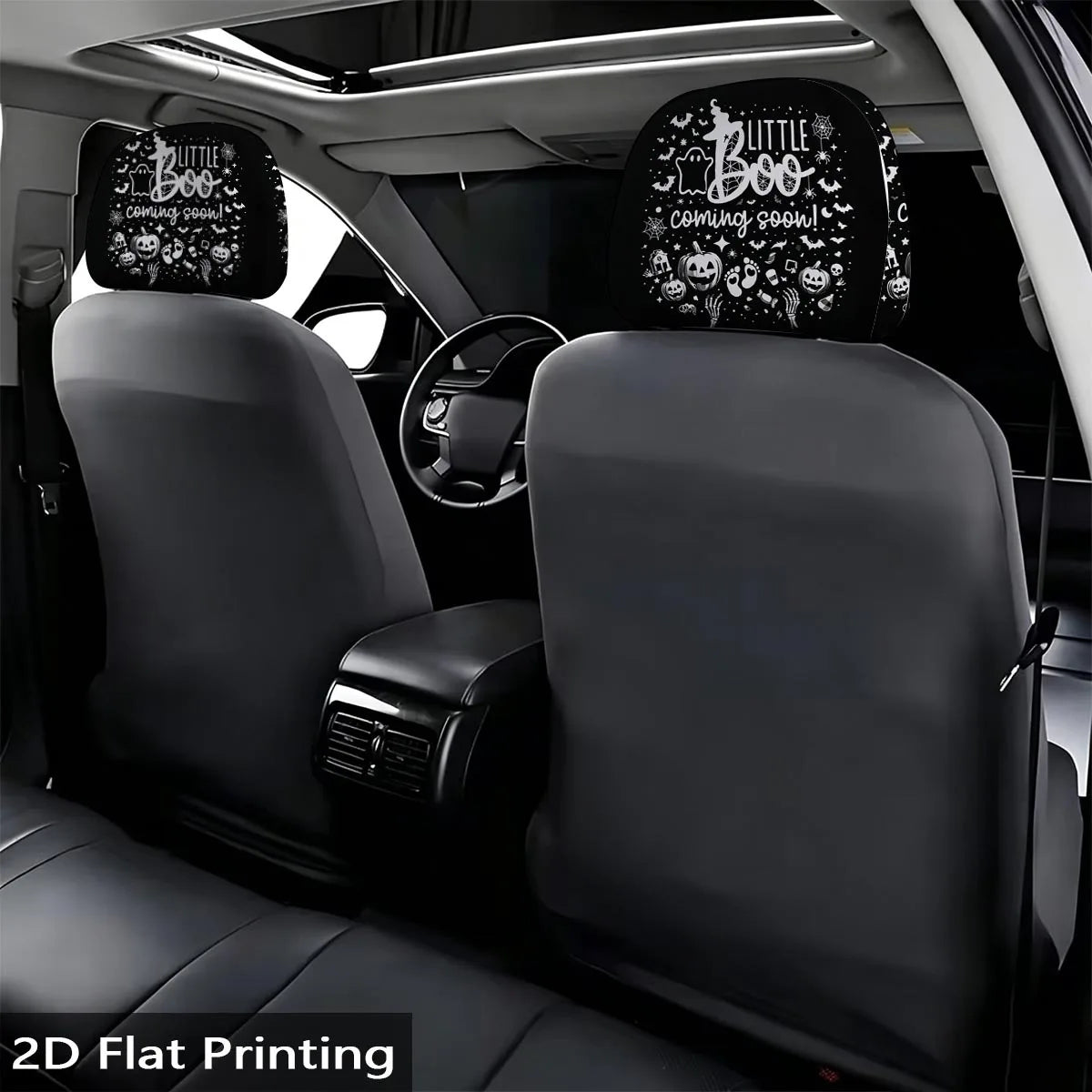 2-Pack Halloween Ghost Car Pillow Covers – Black & White Pillow Covers HIP