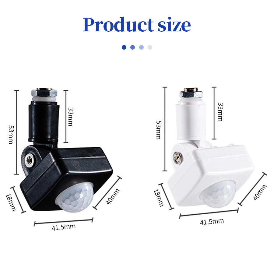 LED Motion Sensor Automatic PIR Infrared Detector Adjustable Delay Time Light Switch Rotating For Stairs Corridor AC 220V 110V HIP
