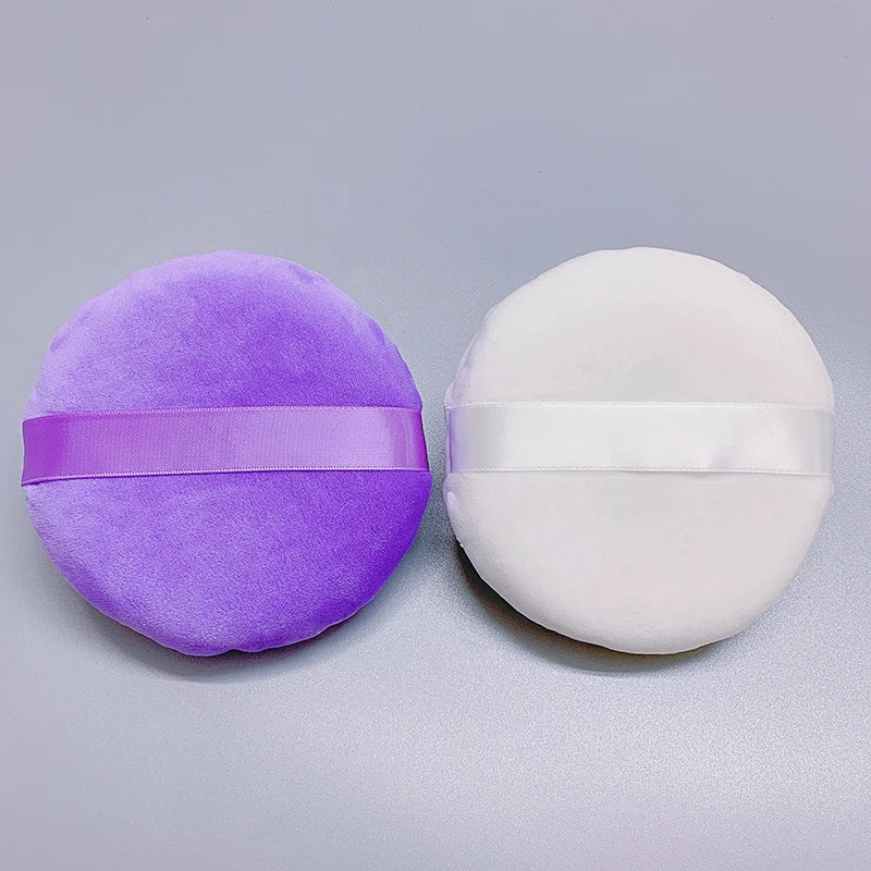 13cm Extra Large Velvet Powder Puff – Face & Body Setting Powder Puff HIP purple and white
