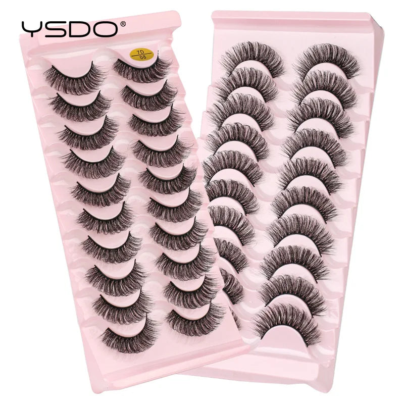 Eyelashes 3/5/10 Pairs False Eyelash 3D Mink Lashes Russian Strip Lashes Thick Makeup Dramatic Fluffy Fake Lashes Faux Cilios HIP