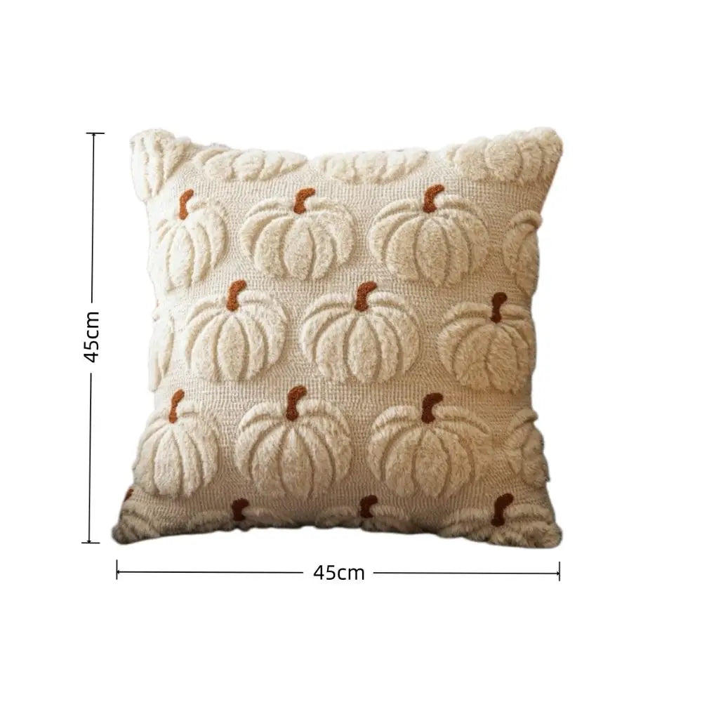 Halloween Pumpkin Tufted Throw Pillow Cover 45x45cm – Fall Décor Throw Pillow Cover HIP