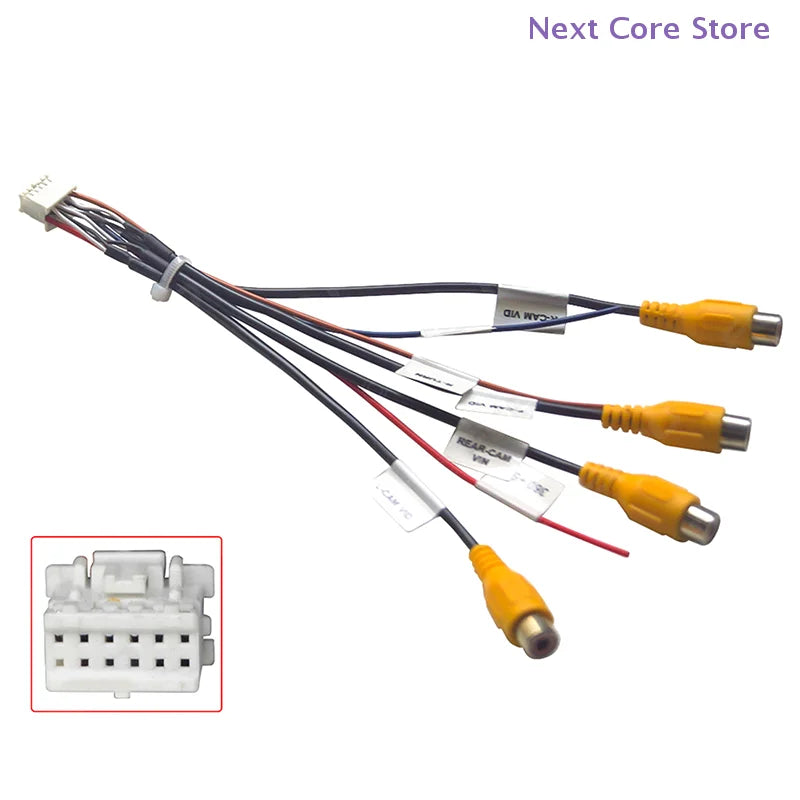 12-Pin Adapter Cable for Android Head Unit 360 Panoramic Camera Camera Cable Adapter HIP